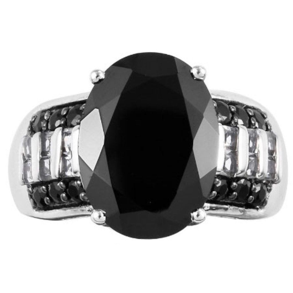 Spinel | Wht Topaz | Platinum & .925 Ring | Sz 7